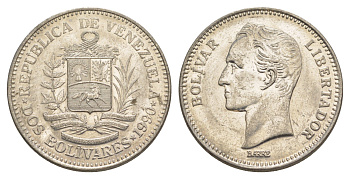 Венесуэла 2 боливара 1990 Симон Боливар Y 43a сталь плакированная никелем 4583-416