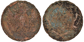 Россия 1 деньга 1751 медь 51-3645