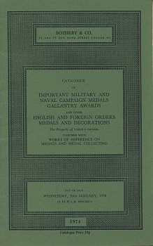 SOTHEBY & CO КАТАЛОГ МЕДАЛЕЙ ИЗ ВОЕННЫХ И ВОЕННОМОРСКИХ КАМПАНИЙ ВЫДАННЫХ ЗА ОТВАГУ, А ТАКЖЕ ИНЫХ АНГЛИЙСКИХ ОРДЕНОВ, МЕДАЛЕЙ И УКРАШЕНИЙ, А ТАКЖЕ СПРАВОЧНИКИ ПО МЕДАЛЯМ И ИХ КОЛЛЕКЦИОНИРОВАНИЮ. РАЗЛИЧНЫЕ ВЛАДЕЛЬЦЫ 27059 SOTHEBY & CO 00-01-10-36