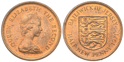 Джерси 1/2 пенни 1971 KM 29 бронза UNC 4611-441