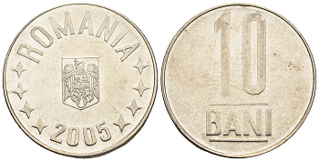 Румыния 10 бань (бани) 2005 KM 191 сталь плакированная никелем 85-342