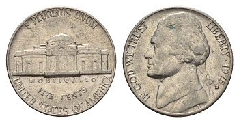 США 5 центов 1975 D, Джефферсон KM A192 медно-никель 4637-642