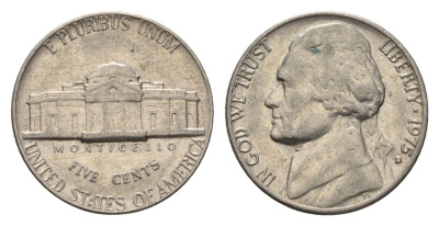 США 5 центов 1975 D, Джефферсон KM A192 медно-никель 4637-642