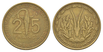 Западная Африка (BCEAO) 25 франков 1970 Центральный банк государств Западной Африки KM 5 медь алюминий никель 4642-252