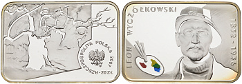 Польша 20 злотых 2007 Польские художники XIX-XX вв. Леон Ян Вычулковский, цветная эмаль KM 891 серебро PROOF 1069-8-11