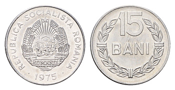Румыния 15 бань (бани) 1975 KM 93a алюминий UNC 4615-858