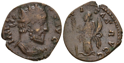 Римская Империя, императоры в Галлии антониниан 272 - 273 Тетрик, IMP TETRICVS P F AVG, бюст императора / HILARITAS AVGG, Хиларитата, персонификация Радости, локальная чеканка в Галлии RIC 80 биллон 1073-25-117