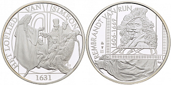 НИДЕРЛАНДЫ МЕДАЛЬ РЕМБРАНДТ (1606-1669), ПЕСНЬ СИМЕОНА 1631 ГОД, ДИАМЕТР 30 мм., ВЕС 9,42 гр. медно-никель 1087-2-54