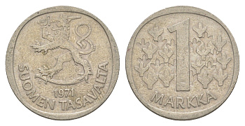 Финляндия 1 марка 1971 KM 49a медно-никель 4525-1025
