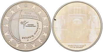 Нидерланды жетон 2002 Счастливого Нового года 2002-2003, Королевский монетный двор, диаметр 30 мм. белый металл UNC 81-231