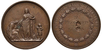 Франция медаль 1874/75 за помощь бедным второго округа диаметр 41,5 мм. бронза 1091-1-33