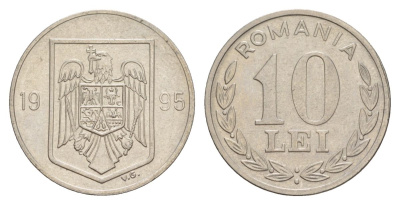Румыния 10 леев 1995 KM 116 сталь плакированная никелем UNC 4635-223