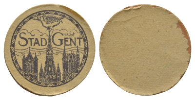 Бельгия, Гент бланк, скорее всего служил оборотной стороной для нотгельда в 10 сантимов 1920 картон 413-6733