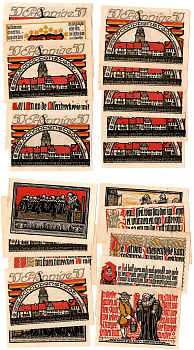 Шёппенштедт (Брауншвейг) полный набор из 10 нотгельдов (50 пфеннигов) 1921 Mehl Grabowski 1199.1a бумага UNC (пресс) 7556-60-1-2