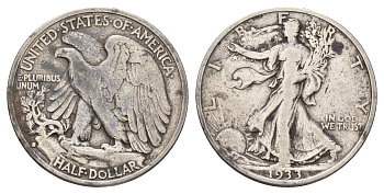 США 1/2 доллара (50 центов) 1933 S KM 142 серебро 4127-2044