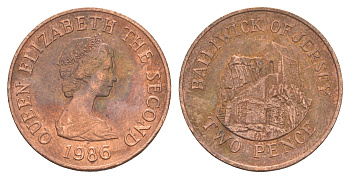 Джерси 2 пенса 1986 Елизавета II (1952-2022), Сент-Хелиер KM 55 бронза 4652-536