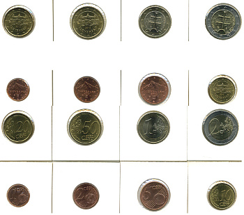 Словакия евронабор из 8 монет 2010 В ХОЛДЕРАХ KM NEW UNC 00-00