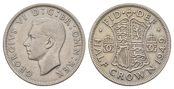 Великобритания 1/2 кроны 1949 Георг VI (1936-1952) KM 879, Spink 4106 медно-никель 3996-113