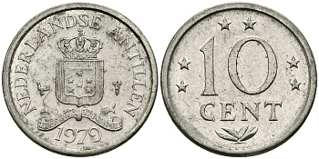 Нидерландские Антилы 10 центов 1979 Юлиана (1948-1980) KM 10 никель 96-338