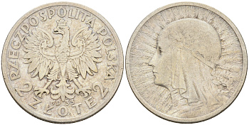 Польша 1 злотый 1933 королева Ядвига KM 20 серебро 4116-334