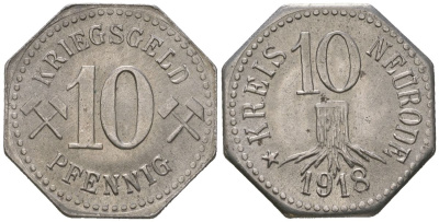 Нейроде (Силезия) 10 пфеннингов 1918 Funck 369.1, Men05 18596.1, Men18 23260.1 железо 4169-1165