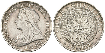 Великобритания 1 шиллинг 1900 Виктория (1837-1901) KM?780, Spink?3940 серебро 1531-1132