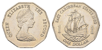 Восточные Карибы (Организация Восточно-карибских государств) 1 доллар 1989 KM 20 медно-никель 4663-734
