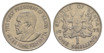 Кения 1 шиллинг 1975 Джомо Кениата KM 14 медно-никель 4650-643