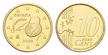 Испания 10 евроцентов 2025 тираж 2.500 экземпляров KM 1147 нордик BU 4174-744