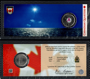 Канада 25 центов 2006 Розовая ленточка - Борьба с раком молочной железы KM 635 сталь плакированная никелем UNC 8623-19-1