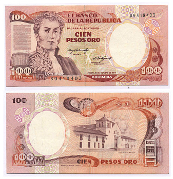 Колумбия 100 песо 1984 Антонио Нариньо, Вилья-де-Лейва Pick 426а бумага UNC (пресс) 8588-76-1-2