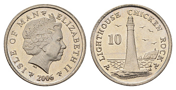 Остров Мэн 10 пенсов 2006 KM 1256 медно-никель UNC 4119-631