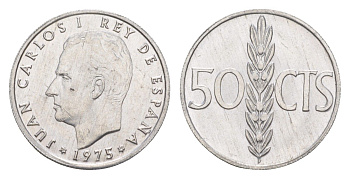 Испания 50 сентимо 1975 Хуан Карлос I (1975-2014) KM 805 алюминий aUNC 4611-466