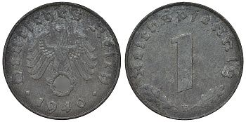 Германия 1 рейхспфенниг 1940 B KM 97, J. 369 цинк 4124-166