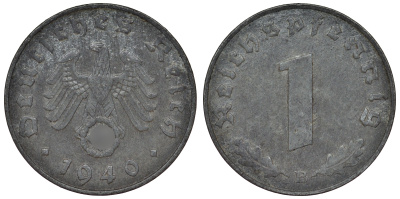 Германия 1 рейхспфенниг 1940 B KM 97, J. 369 цинк 4124-166