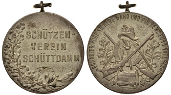 ГЕРМАНИЯ МЕДАЛЬ ND СТРЕЛКОВЫЙ ФЕСТИВАЛЬ, 28 мм, 9,24 гр посеребренная бронза 1082-6-31