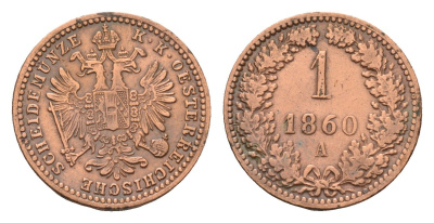 Австрия 1 крейцер 1860 A KM 2186 медь 71-1556