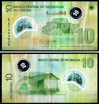 Никарагуа 10 кордоба 2007 Pick 201 b бумага 7147-2-2-2
