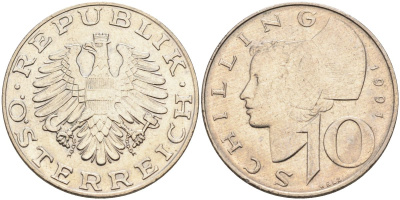 Австрия 10 шиллингов 1991 KM 2918 никель плакированный медно-никелем 4593-536