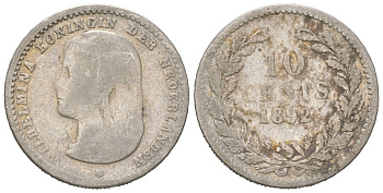 Нидерланды 10 центов 1892 Вильгельмина (1890-1948) KM 116 серебро 4152-1017
