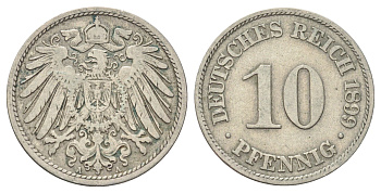 Германия 10 пфеннигов 1899 A KM 12, J. 13 медно-никель 4701-1112