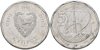 КИПР 5 МИЛСОВ 1981 ПАРУСНИК KM 50.1 алюминий 66-461