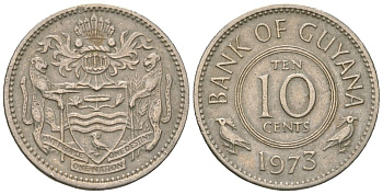 Гайана 10 центов 1973 KM 33 медно-никель 4124-622