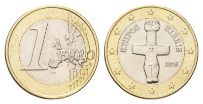 Кипр 1 евро 2016  KM 84 биметалл  aUNC  55-1223