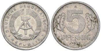 ГДР 5 пфеннигов 1979 A алюминий 4615-1269