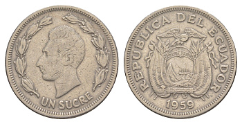 Эквадор 1 сукре 1959 KM 78a медно-никель 00-00