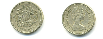 Великобритания 1 фунт 1983 Елизавета II (1952-2022) KM 933, Spink 4221 никель латунь 59-134