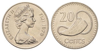 Фиджи 20 центов 1979 KM 31 медно-никель UNC 4671-423