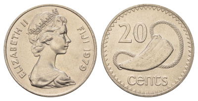 Фиджи 20 центов 1979 KM 31 медно-никель UNC 4671-423