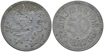 Веймар (Саксен-Веймар-Эйзенах) 50 пфеннигов 1918 Funck 586.2, Men18 33100.2, Men18 33100.3 цинк 4591-312